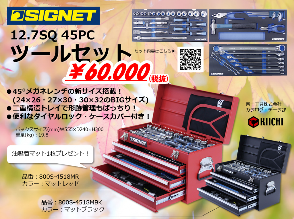 【SIGNET”12.7SQツールセット　800S-4518マッドブラック＆マッドレッド】.